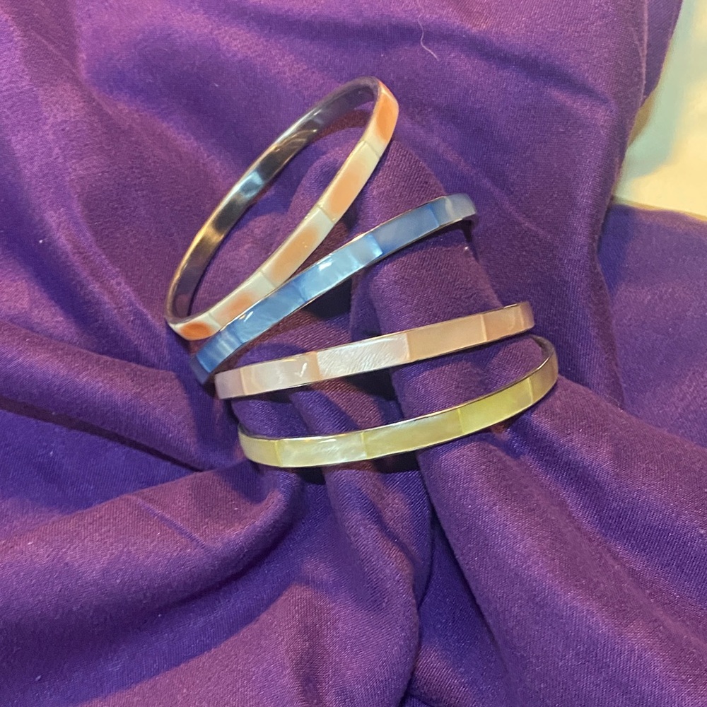 Colorful Mosaic Bangle Set - Picture 5 of 7